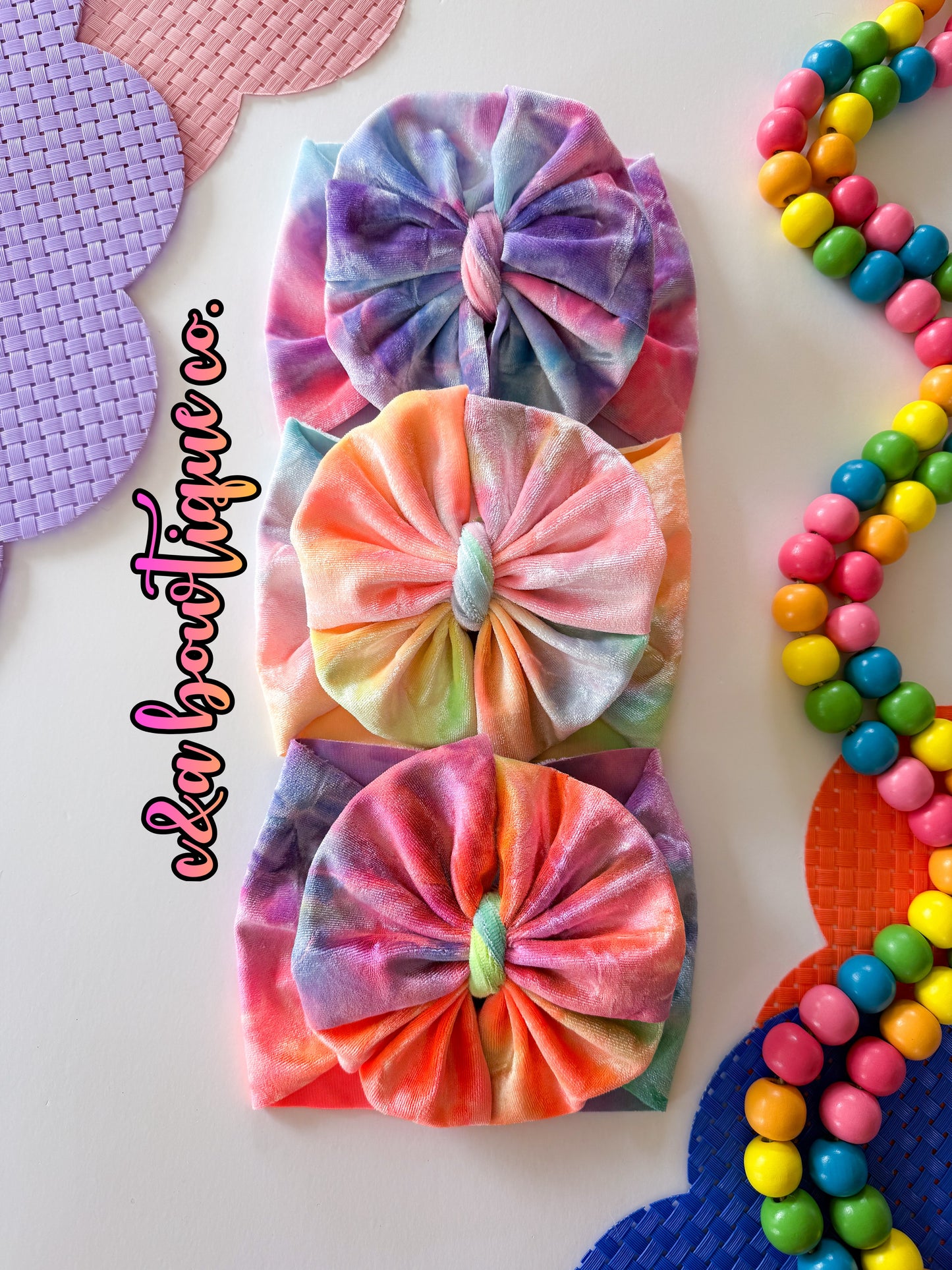 Tye Dye Velvet + Disco Dots
- Headwraps