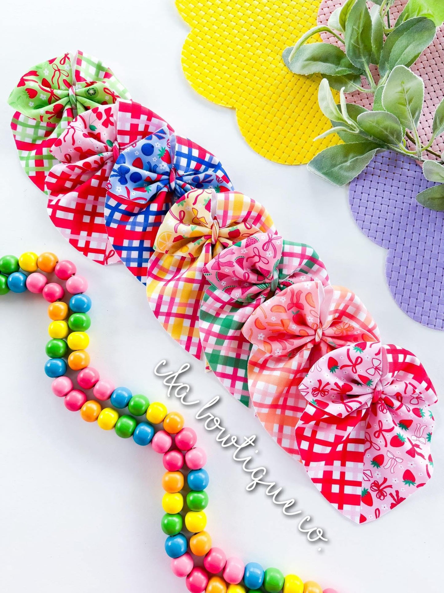 Fruits + Matching Plaids - Bows