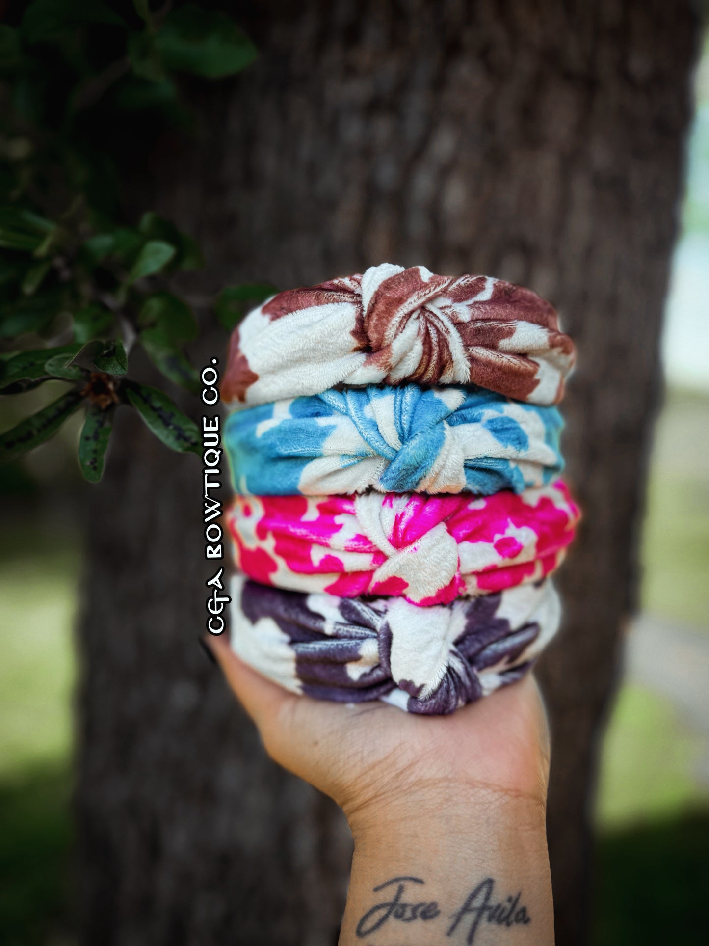 Cowhide - Headbands/ Scrunchies / Key-fob Scrunchie