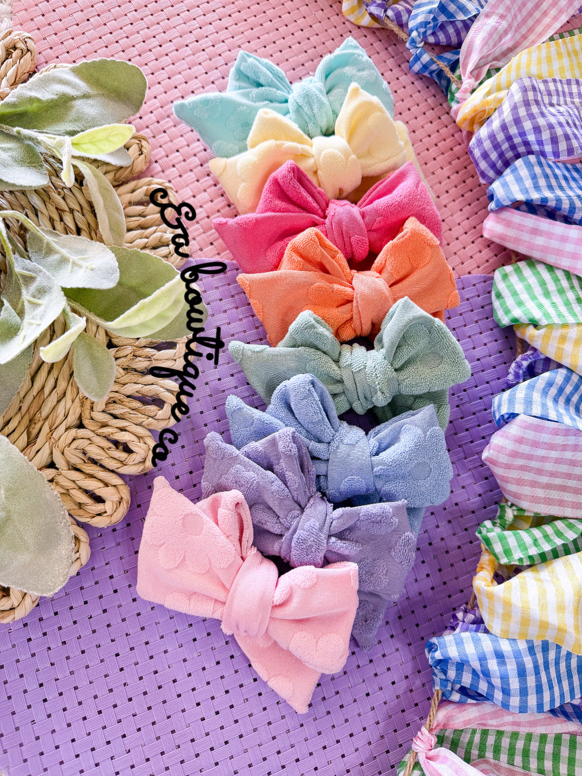 Floral & Suede- Bows