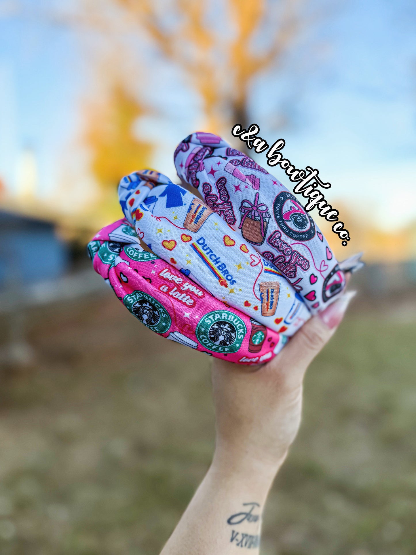 Coffee - Headbands/ Scrunchies / Key-fob Scrunchie