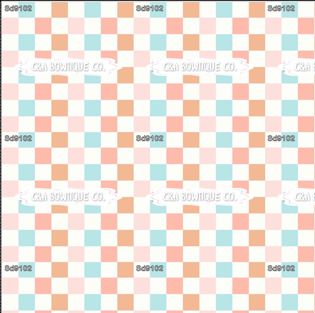 Checkered in Bloom  - Headwraps