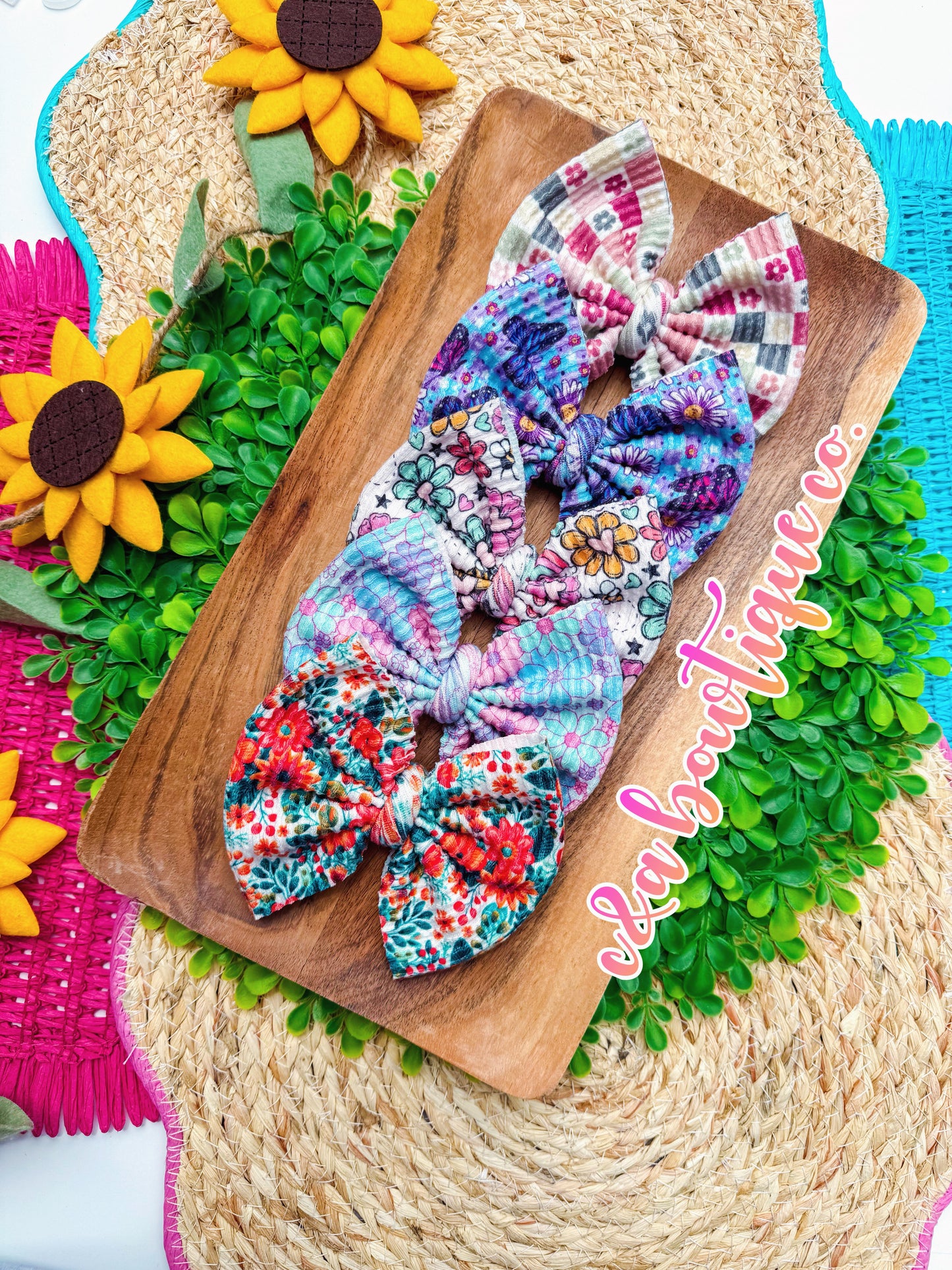 Checkered in Bloom - Bows
