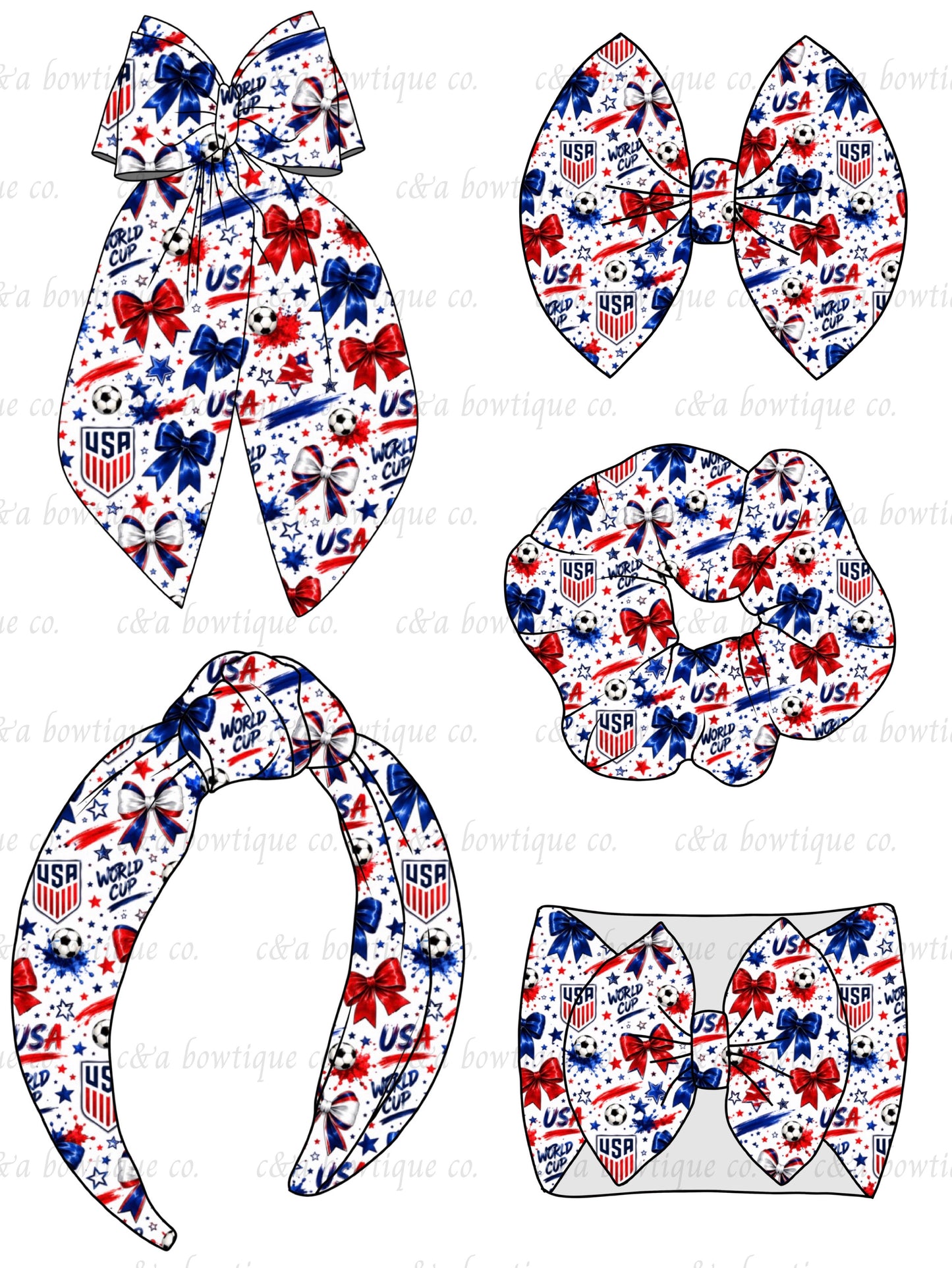 World Cup - Headbands/ Scrunchies / Keyfob Scrunchies