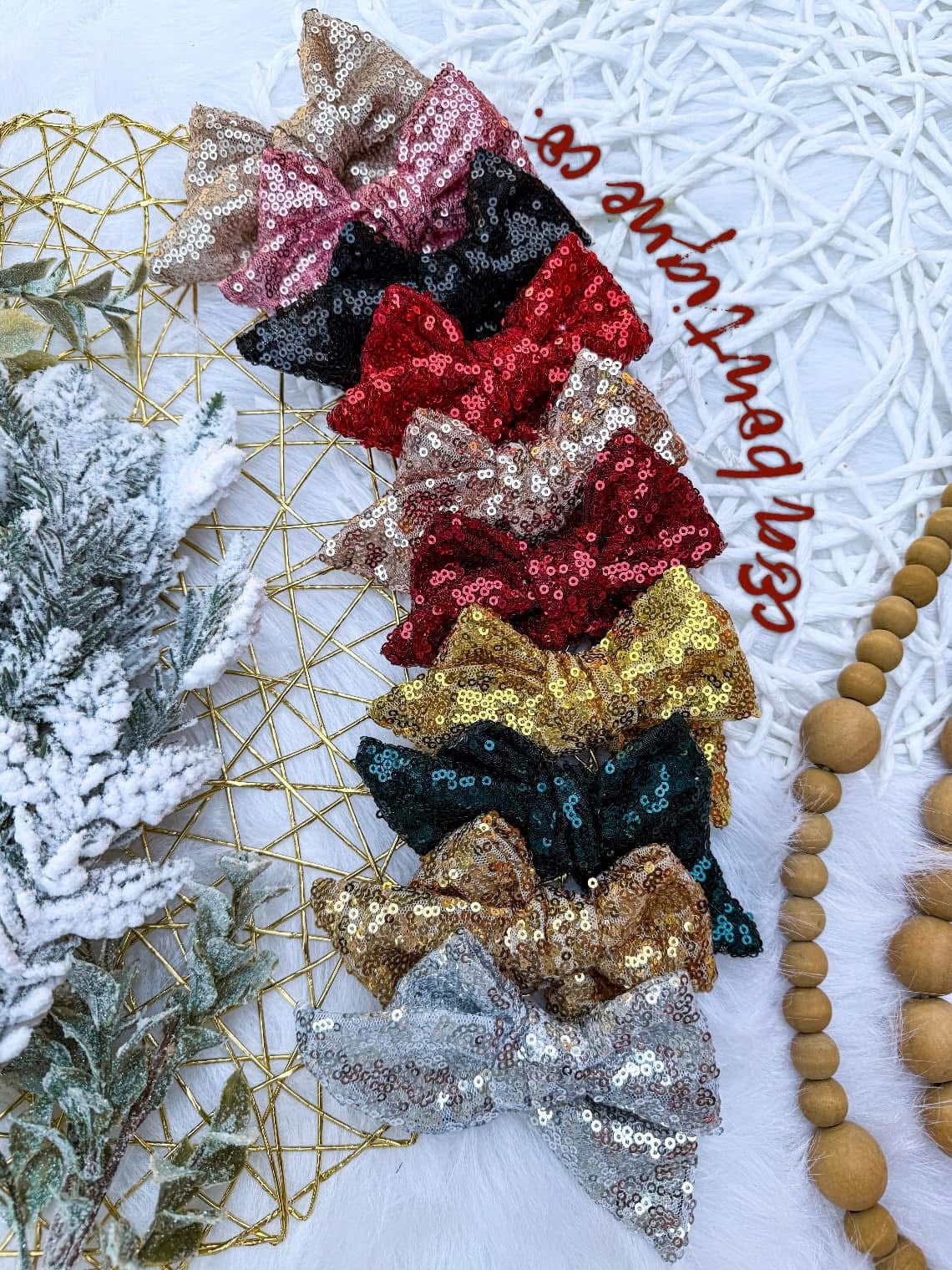 Sequin Mesh Bows