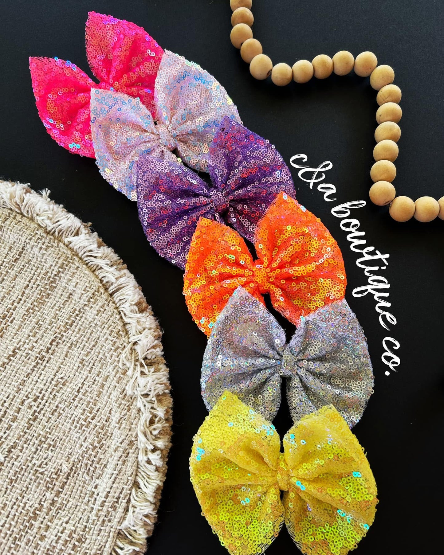 Sequin Mesh Bows