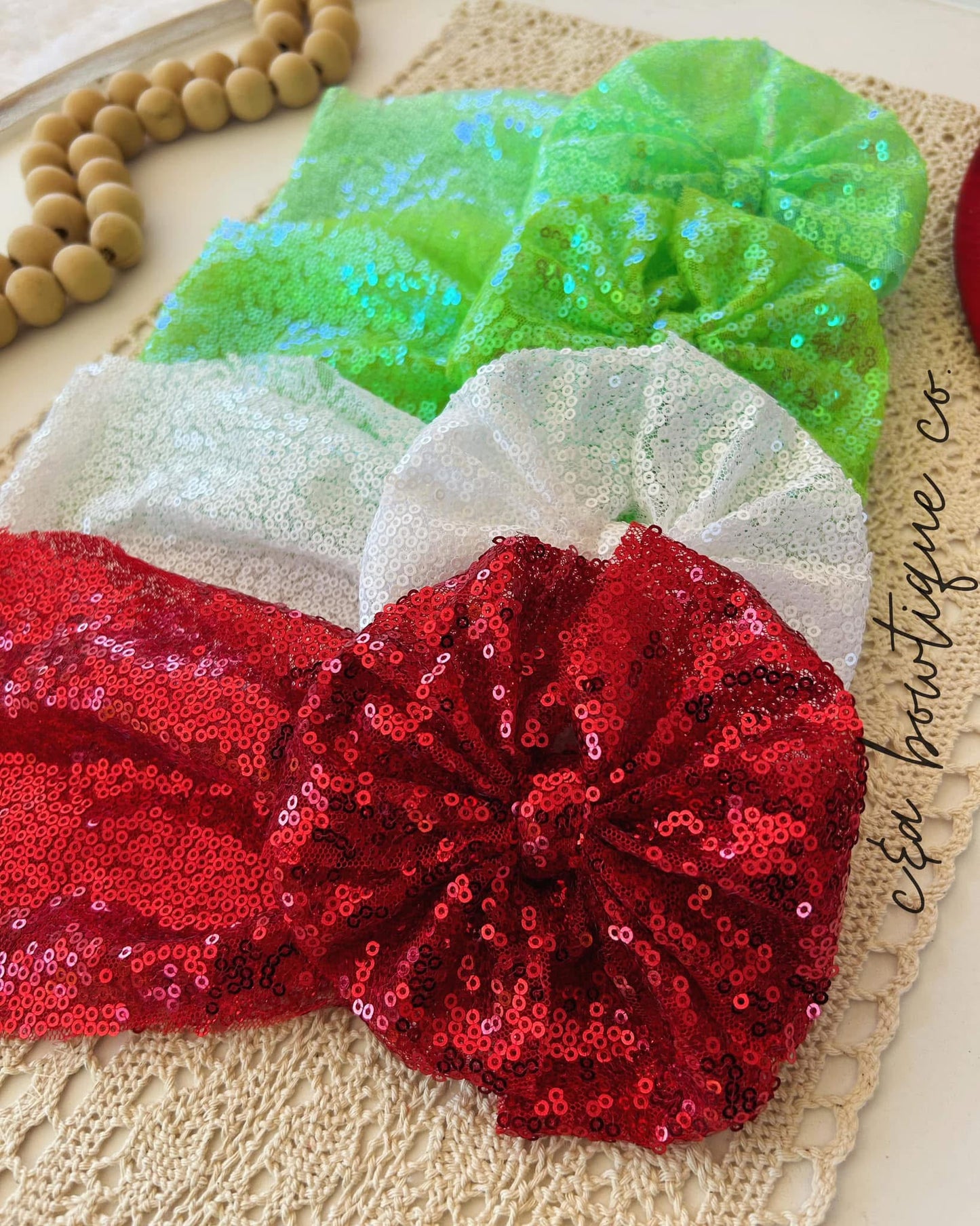 Sequin Mesh Headwraps
